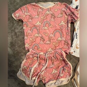 Bamboo rainbow retro shortie set